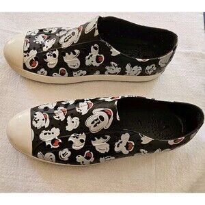 Disney X Native Unisex Black Mickey Mouse Slip On Water Shoes Size M 12 / W 14